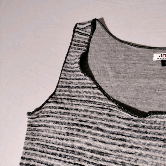 Vintage Jude Tank Top Gray Striped Shirt Womens Small Made in USA - Picture 4 of 16